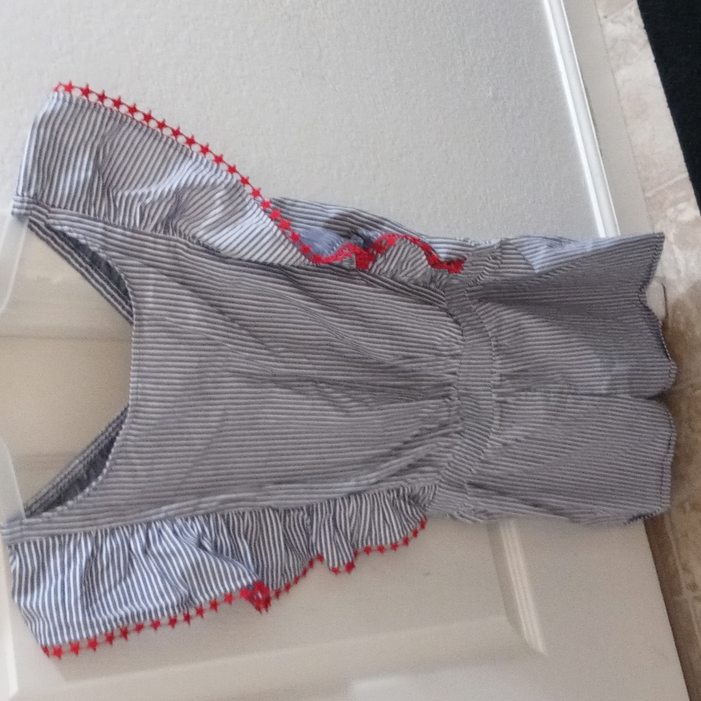 Cat and Jack "4th of July Striped Romper"